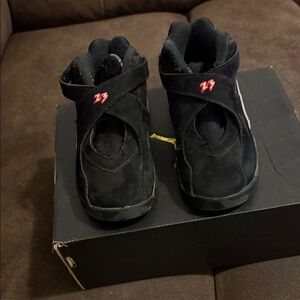 Jordan Kids Black and Red Sneakers
